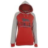 Lonsdale Foil Hoody Ladies Red/Grey