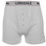 Lonsdale 2 Pack Boxers Mens  White