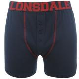 Lonsdale 2 Pack Boxers Mens Navy/Red