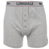 Lonsdale 2 Pack Boxers Mens Grey