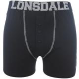 Lonsdale 2 Pack Boxers Mens  Black/Silver