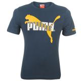 Puma QTT Mix Print T Shirt Mens  Denim