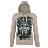 No Fear Print Hoody Mens Stone