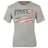Russell Athletic Print T Shirt Mens Grey Marl