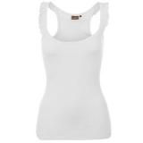 Miss Fiori Frill Vest Ladies White