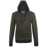 No Fear Print Hoody Mens Khaki