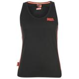 Lonsdale 2 Stripe V Neck Vest Ladies Black/Coral