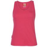 Lonsdale 2 Stripe V Neck Vest Ladies Very Berry
