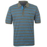 Lee Cooper Striped Polo Shirt Mens Charc/Blue