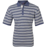 Lee Cooper Striped Polo Shirt Mens Indigo/White