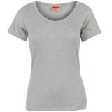 Lonsdale 2 Stripe V Neck T Shirt Ladies Grey
