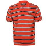 Lonsdale Stripe Polo Shirt Mens Red