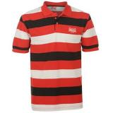 Lonsdale Bold Stripe Polo Shirt Mens Red