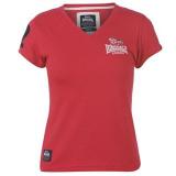 Lonsdale FTF V Neck T Shirt Ladies Pink