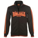 Lonsdale 2 Stripe Zip Top Mens Black/Toxic Red