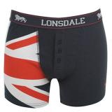 Lonsdale Union Jack 2 Pack Boxers Mens Navy