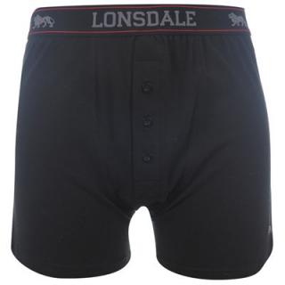 Lonsdale 2 Pack Boxers Mens  Black