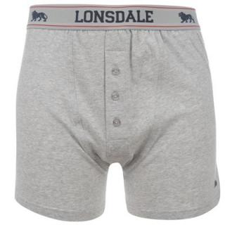 Lonsdale 2 Pack Boxers Mens Grey