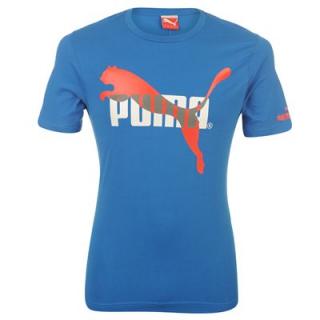 Puma QTT Mix Print T Shirt Mens Blue