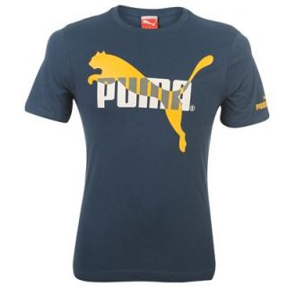 Puma QTT Mix Print T Shirt Mens  Denim