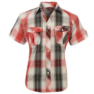 Airwalk Short Sleeve Shirt Mens White/Red