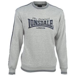  Lonsdale 2 Stripe Crew Sweater Mens Grey