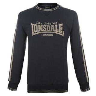  Lonsdale 2 Stripe Crew Sweater Mens Navy