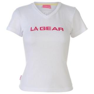 LA Gear LL V Neck TShirt Ladies White