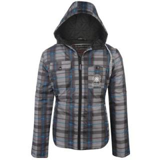 Airwalk AOP Quilted Hood Jacket Mens Grey