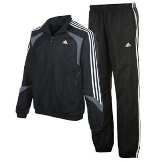 Adidas 3 Stripe Basic Tracksuit Mens Black
