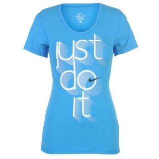 Nike Graphic T Shirt Ladies Blue