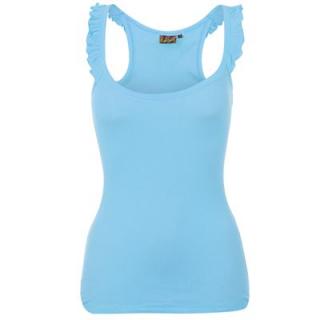 Miss Fiori Frill Vest Ladies Blue