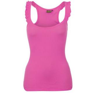Miss Fiori Frill Vest Ladies Pink