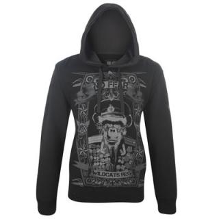 No Fear Print Hoody Mens Black