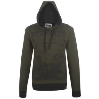 No Fear Print Hoody Mens Khaki