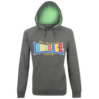 Lonsdale Mix Hoody Mens Charc/Green