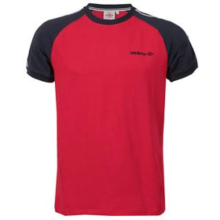 Umbro Dorsey Ringer T Shirt Mens Red