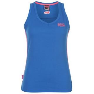 Lonsdale 2 Stripe V Neck Vest Ladies Blue/Pink