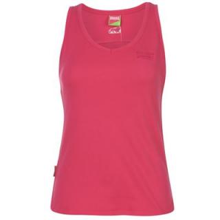 Lonsdale 2 Stripe V Neck Vest Ladies Very Berry
