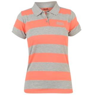 Lonsdale YD Polo Shirt Ladies Grey/Coral