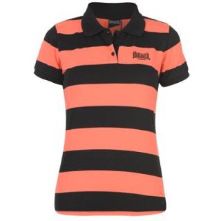 Lonsdale YD Polo Shirt Ladies Black/Coral
