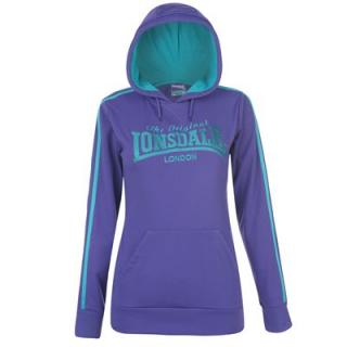 Lonsdale Large Logo Hoody Ladies Purple