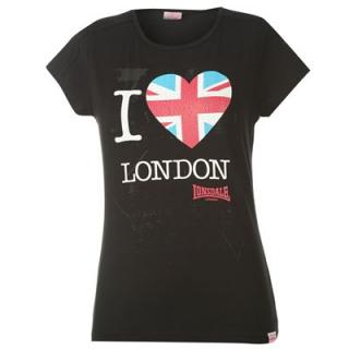 Lonsdale Union Jack T Shirt Ladies Black