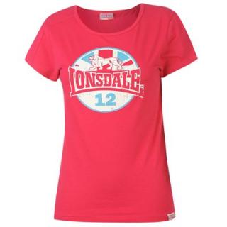 Lonsdale Union Jack T Shirt Ladies Pink