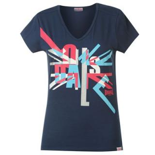 Lonsdale Union Jack T Shirt Ladies Navy