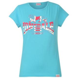 Lonsdale Union Jack T Shirt Ladies Blue