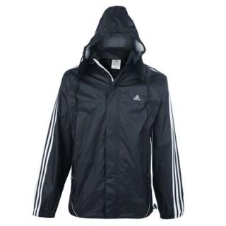 Adidas 3 Stripe Rain Jacket Mens Navy