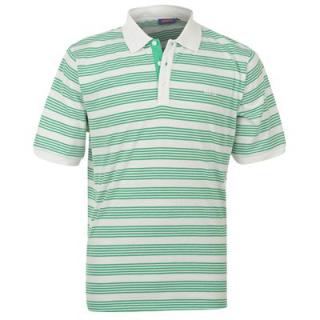 Lee Cooper Striped Polo Shirt Mens White/Green