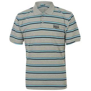 Lonsdale Stripe Polo Shirt Mens Grey