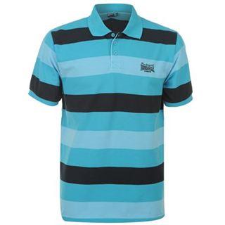 Lonsdale Bold Stripe Polo Shirt Mens Blue